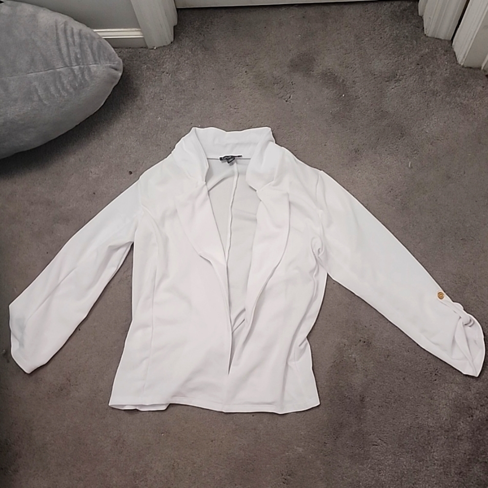A white and thin blazer